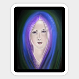 Woman with violet  hair Sticker